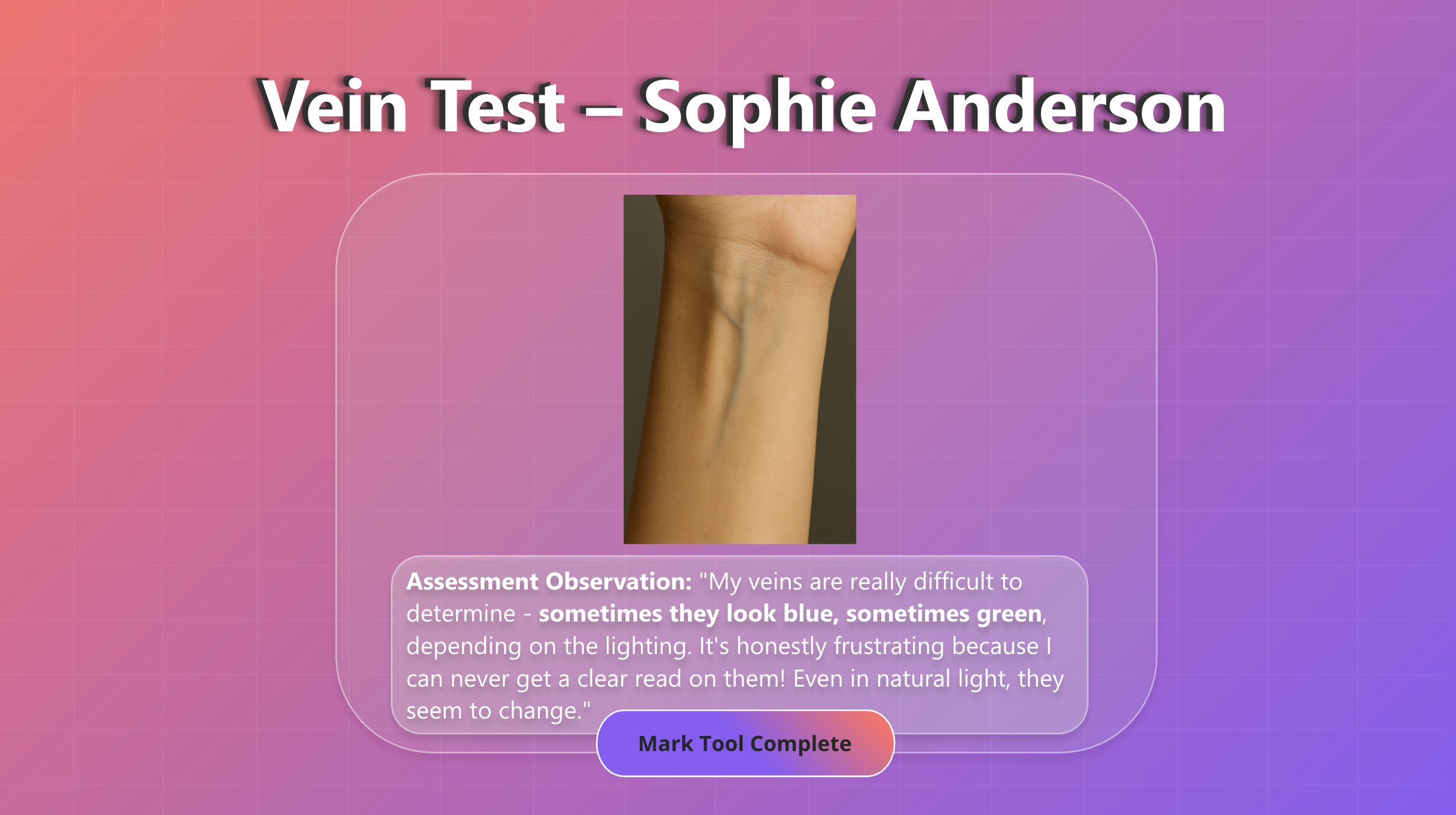 Vein Test Assessment